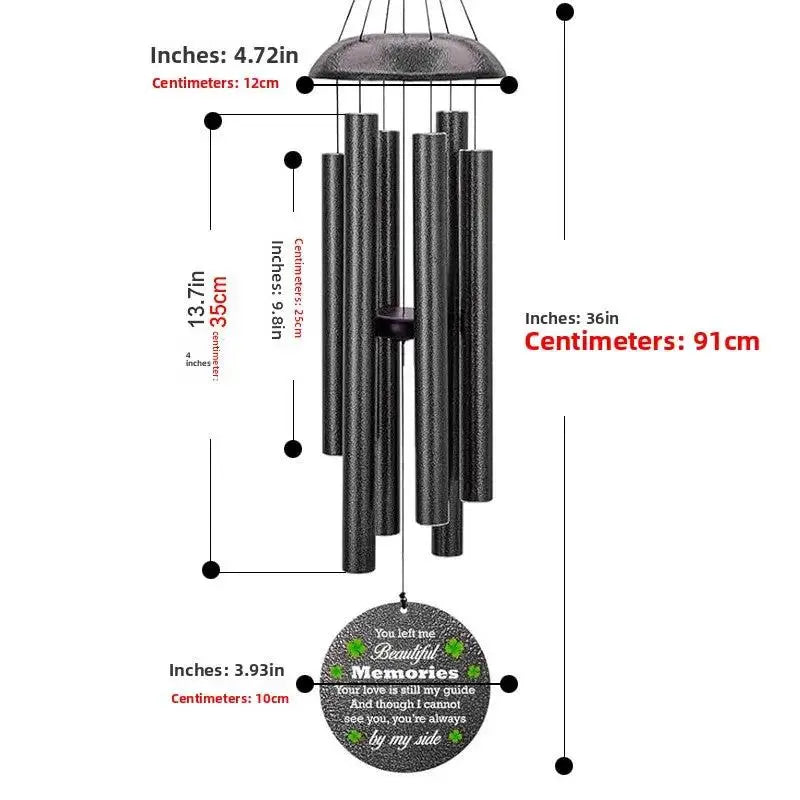 Metal Memorial Wind Chime | 26-50" Outdoor Garden Chimes by TED