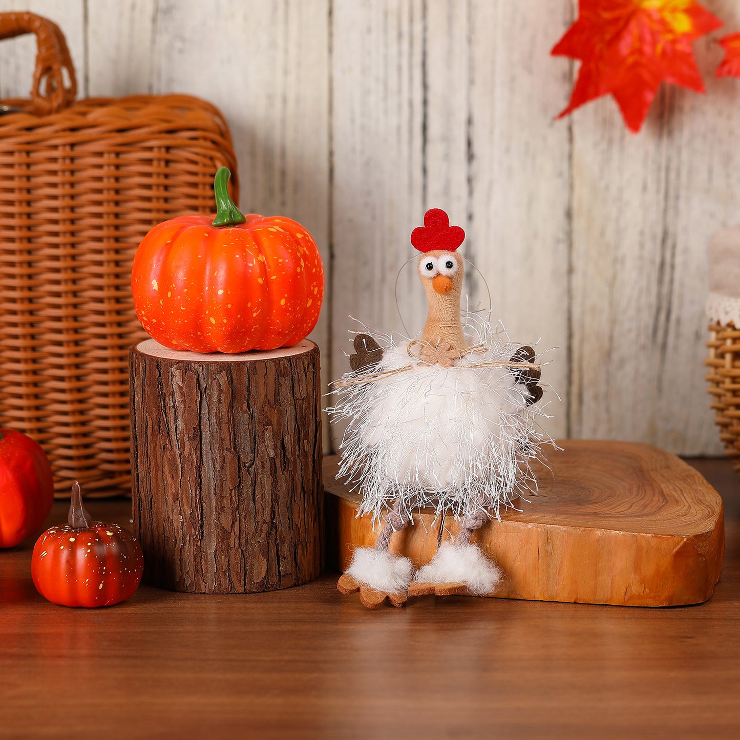 Handmade Thanksgiving Turkey Plush for Autumn Decor - Cherished Harbor Gifts