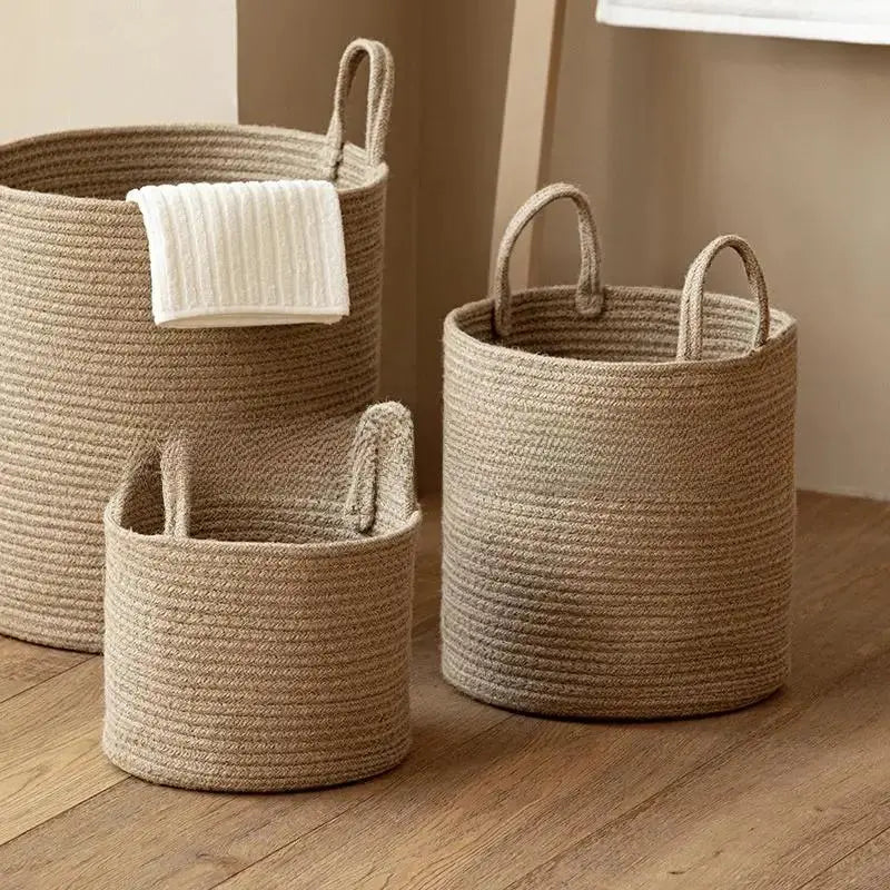 Personalized Foldable Cotton Rope Laundry Basket | Custom Home Storage Organizer by TED