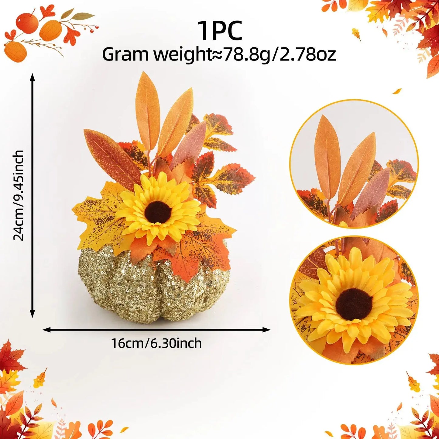 Elegant Thanksgiving Table Centerpiece with Faux Pumpkin Decor by EPR