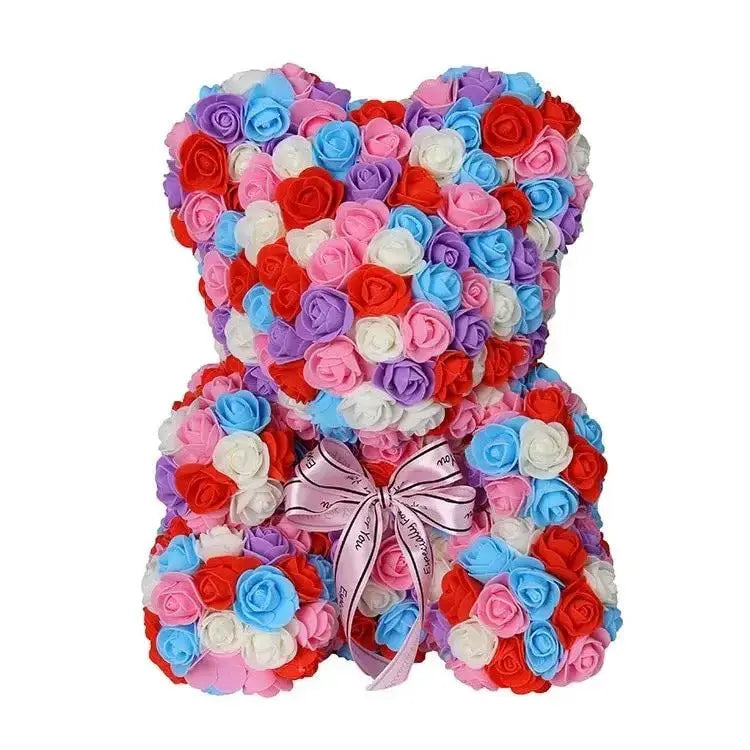 Heart hugging rose bear simulation bouquet as a birthday gift for teddy bears by eprolo
