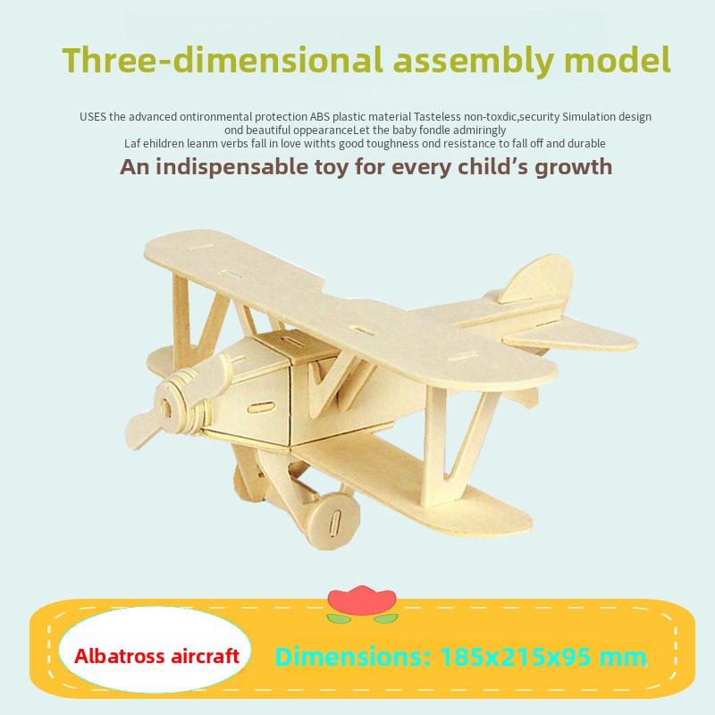 3D Wooden Aircraft Model DIY Educational Building Toy - Cherished Harbor Gifts