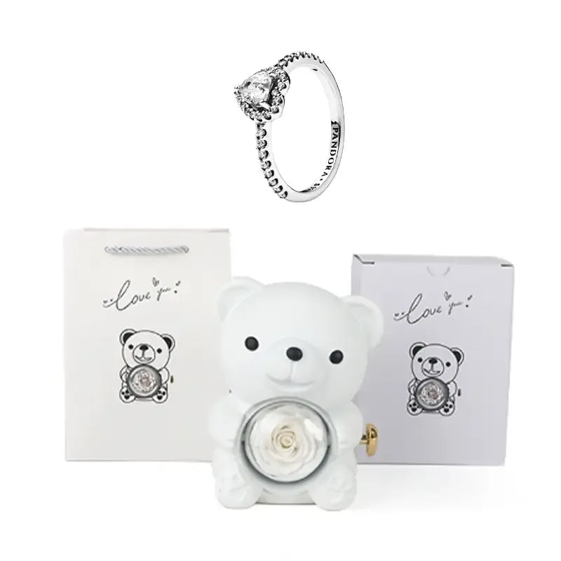 Romantic Teddy Bear Gift Jewelry Box with Necklace & Ring by EPR
