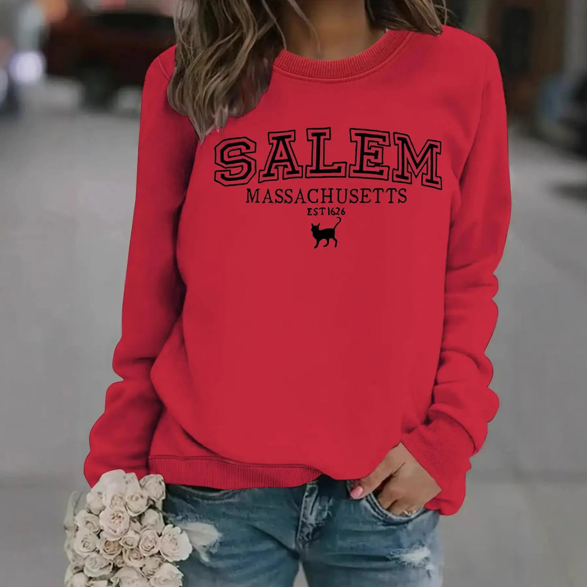 Stylish Halloween Cat Sweatshirt for Cat Lovers by EPR