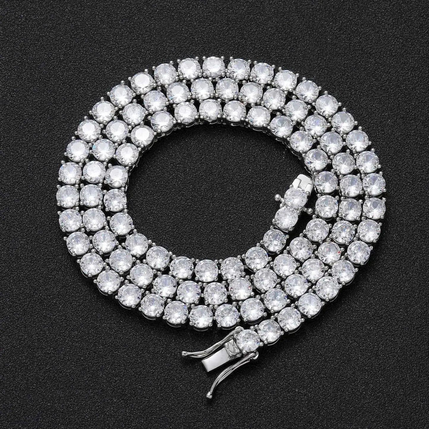 Unisex 4mm Cubic Zirconia Tennis Bracelet & Necklace | Silver, Gold & Rose Gold Jewelry by TED