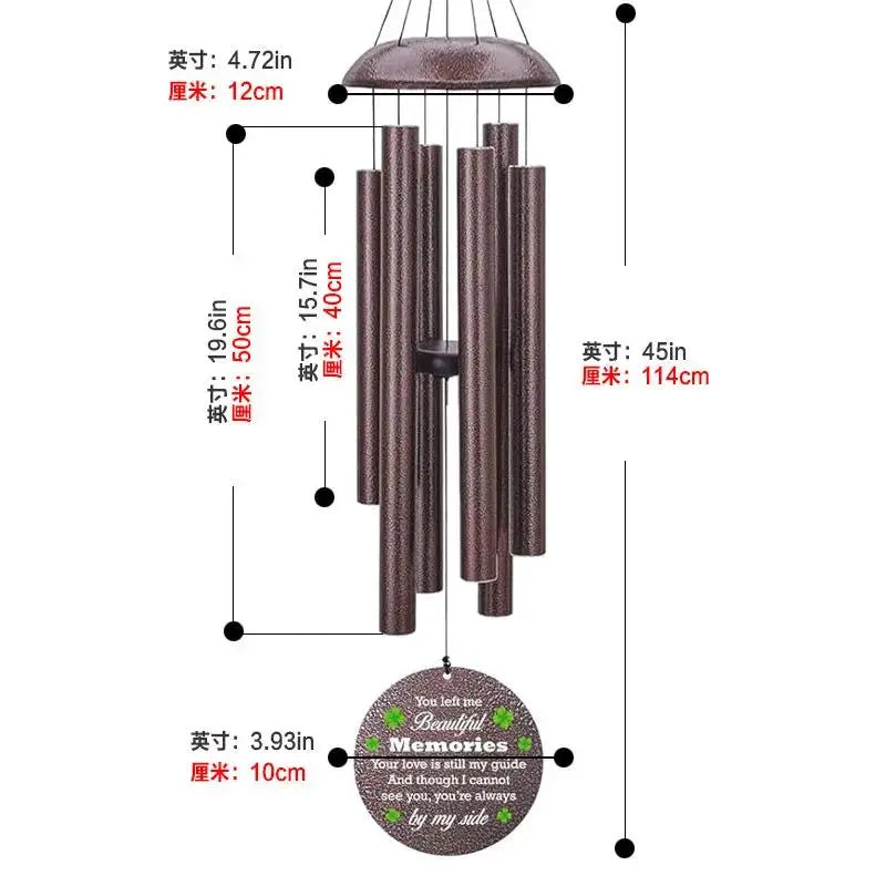 Metal Memorial Wind Chime | 26-50" Outdoor Garden Chimes by TED
