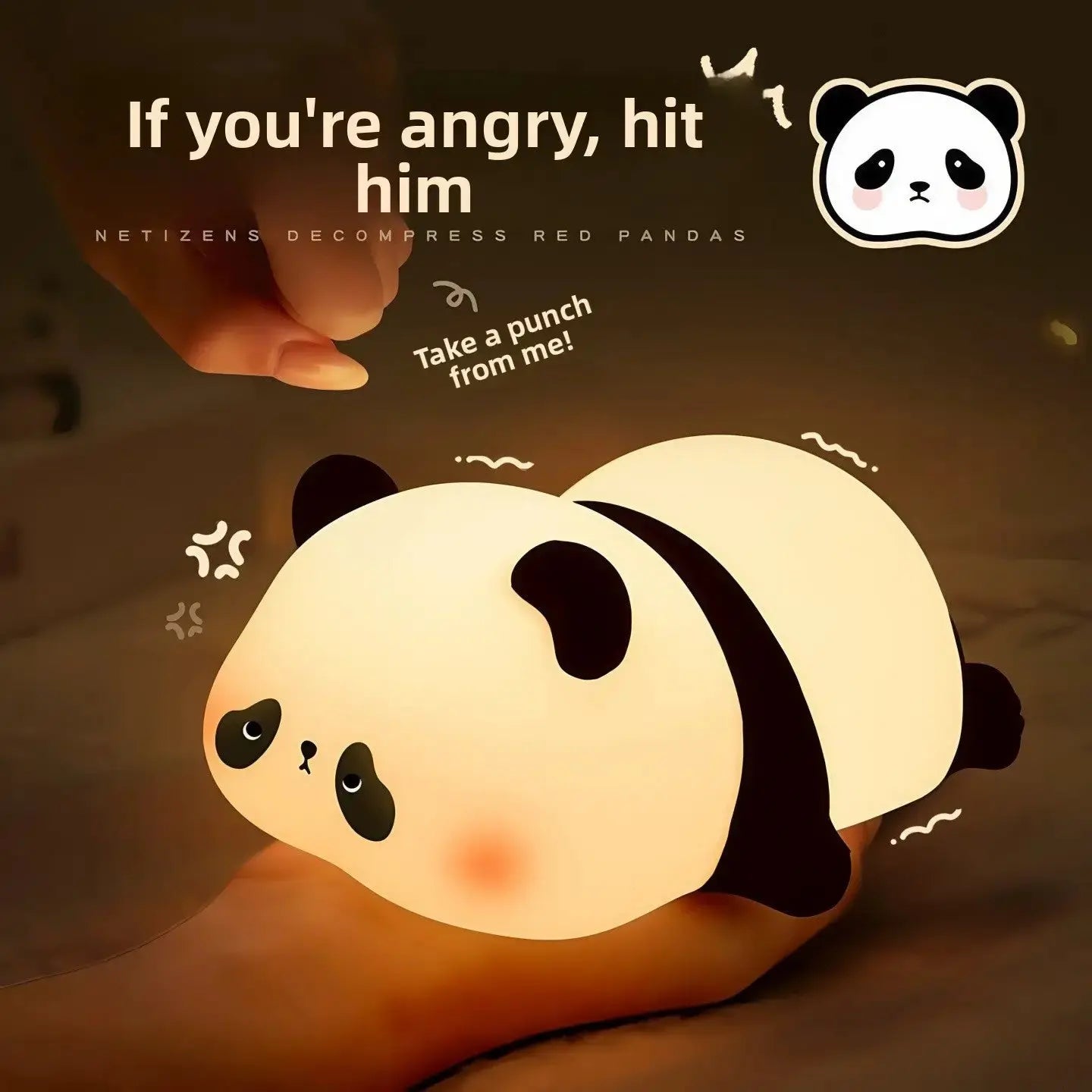 Cute Panda LED Night Light | Touch-Control USB Bedside Lamp by TED
