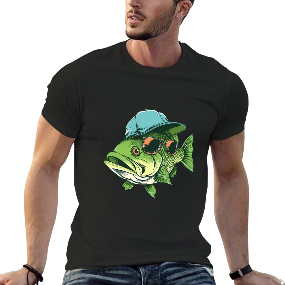 Men's Bass Fishing T-Shirt - 100% Cotton Angler Tee - Cherished Harbor Gifts