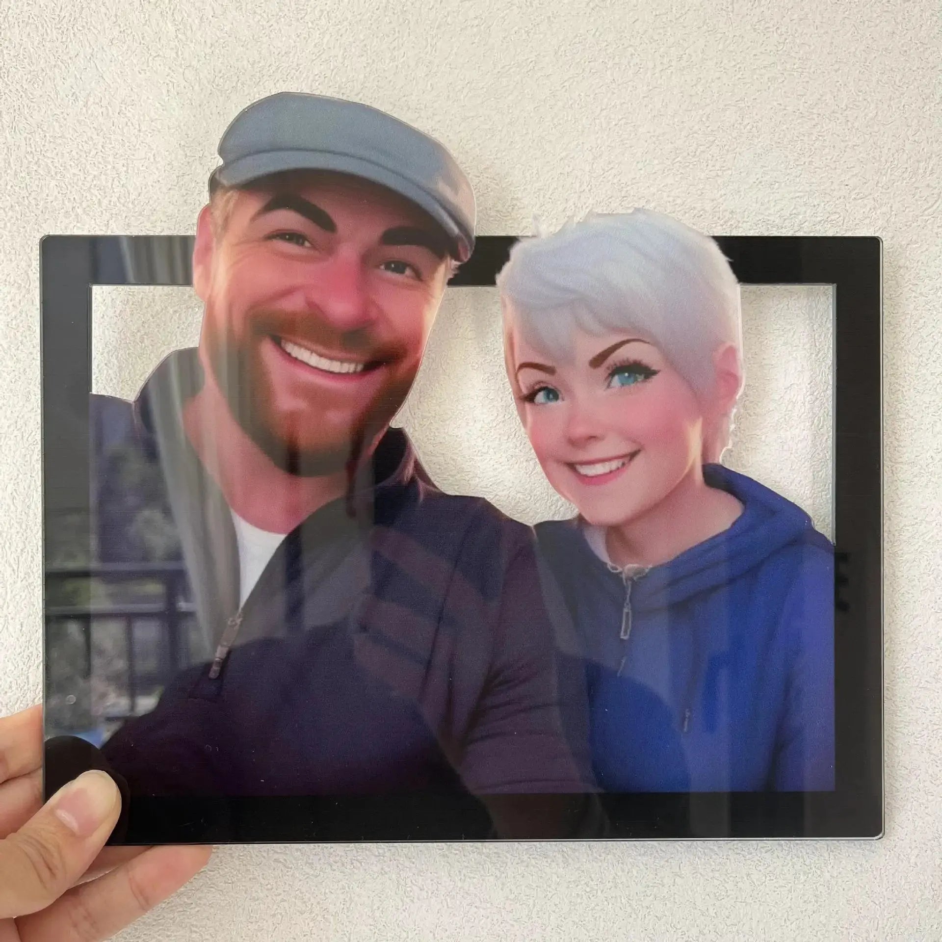 Personalized AI Cartoon Photo Frame | Custom Photo-to-Cartoon Acrylic Portrait by TED