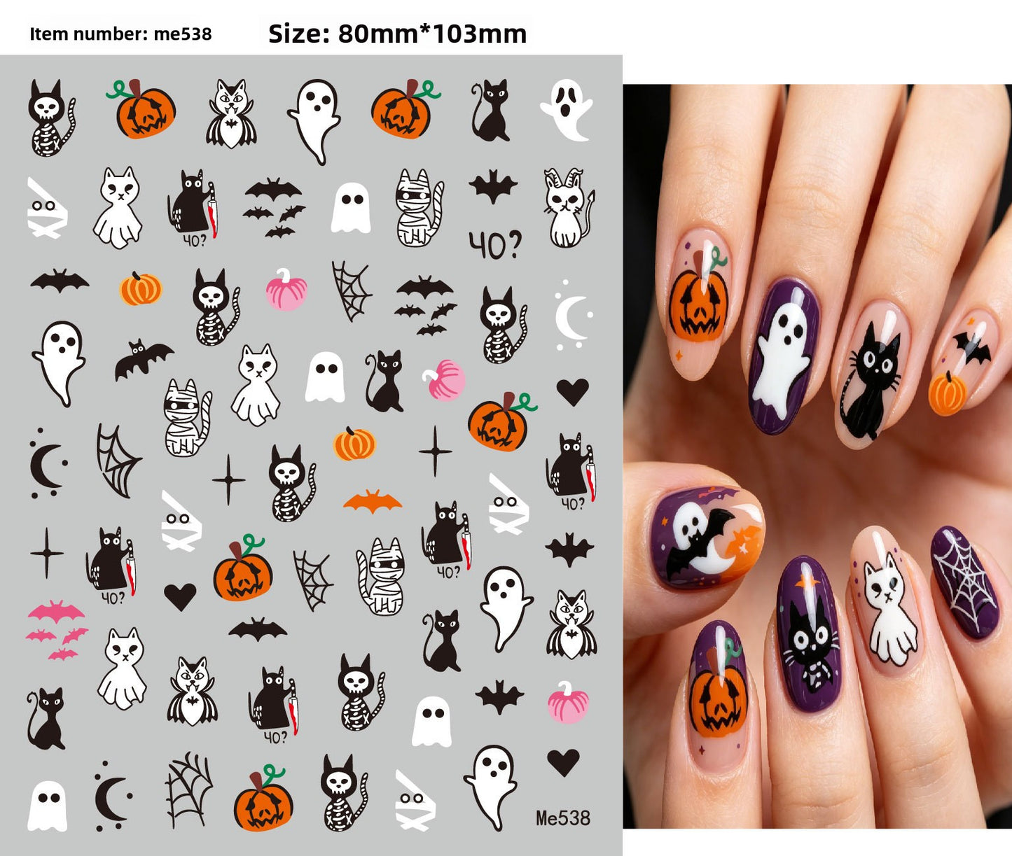 Halloween Nail Art Stickers for Spooky DIY Nail Designs - Cherished Harbor Gifts