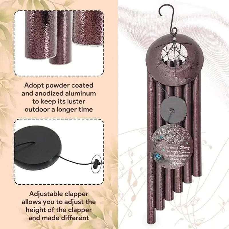 Metal Memorial Wind Chime | 26-50" Outdoor Garden Chimes by TED
