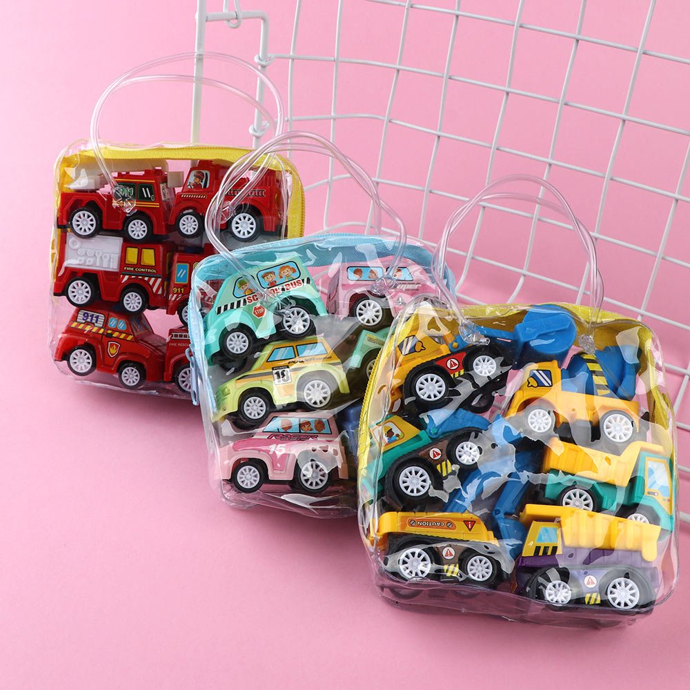 6 Piece Mini Pull Back Construction Vehicle Toy Set - Cherished Harbor Gifts