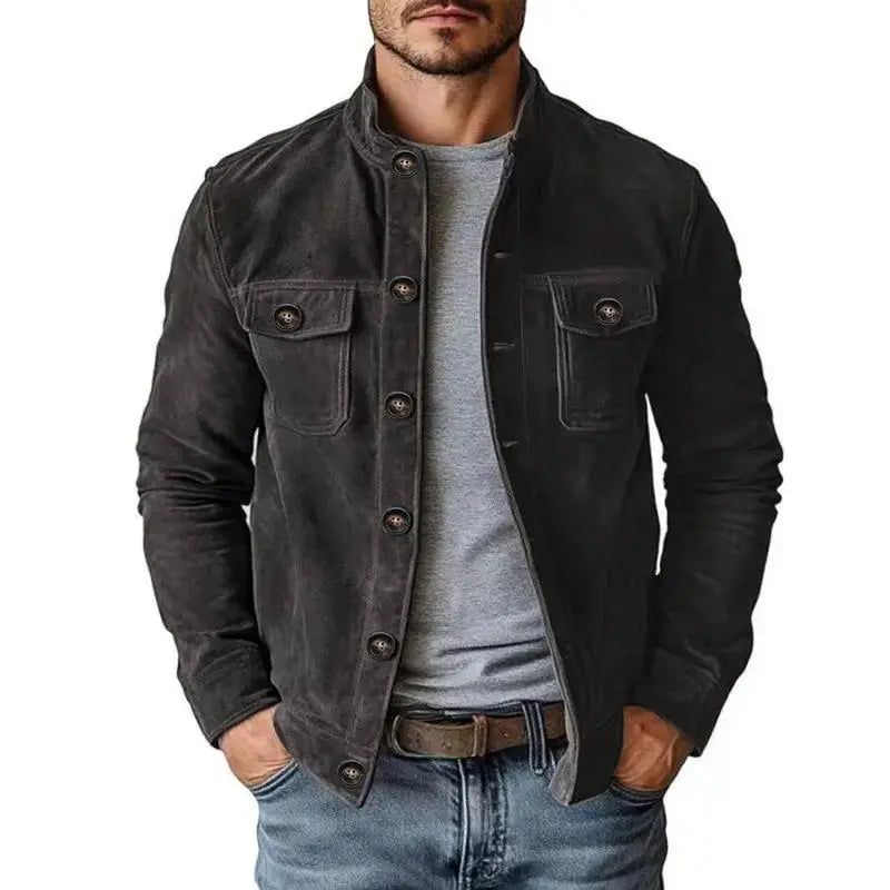 Lightweight Men's Jacket - Casual Faux Suede Coat by TED