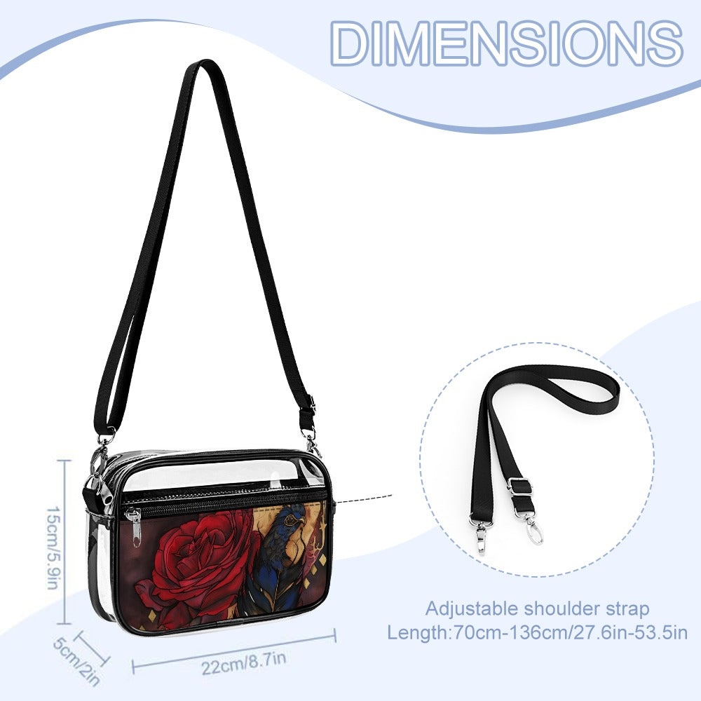 Rose Clear Small PVC Satchel Clear Shoulder Bag Gift - Cherished Harbor Gifts