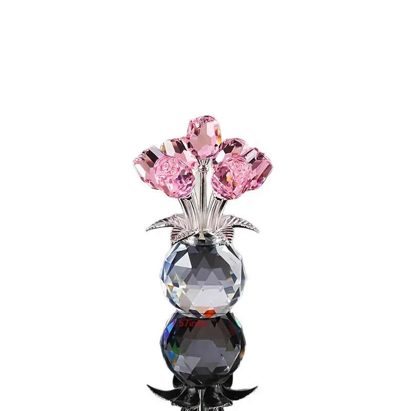 Crystal Rose Ornament Home Decor Gift