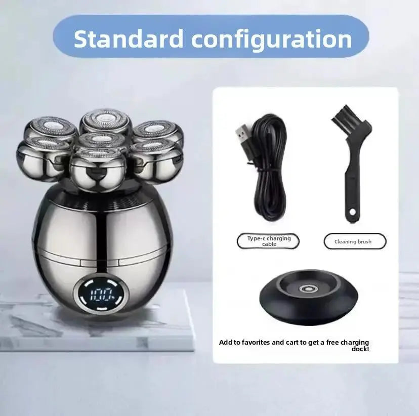 Waterproof Electric Head Shaver for Men with Digital Display by TED