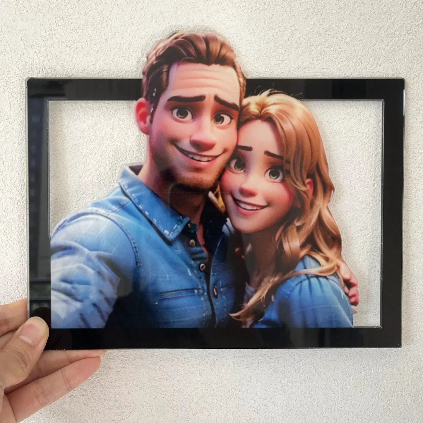 Personalized AI Cartoon Photo Frame | Custom Photo-to-Cartoon Acrylic Portrait by TED