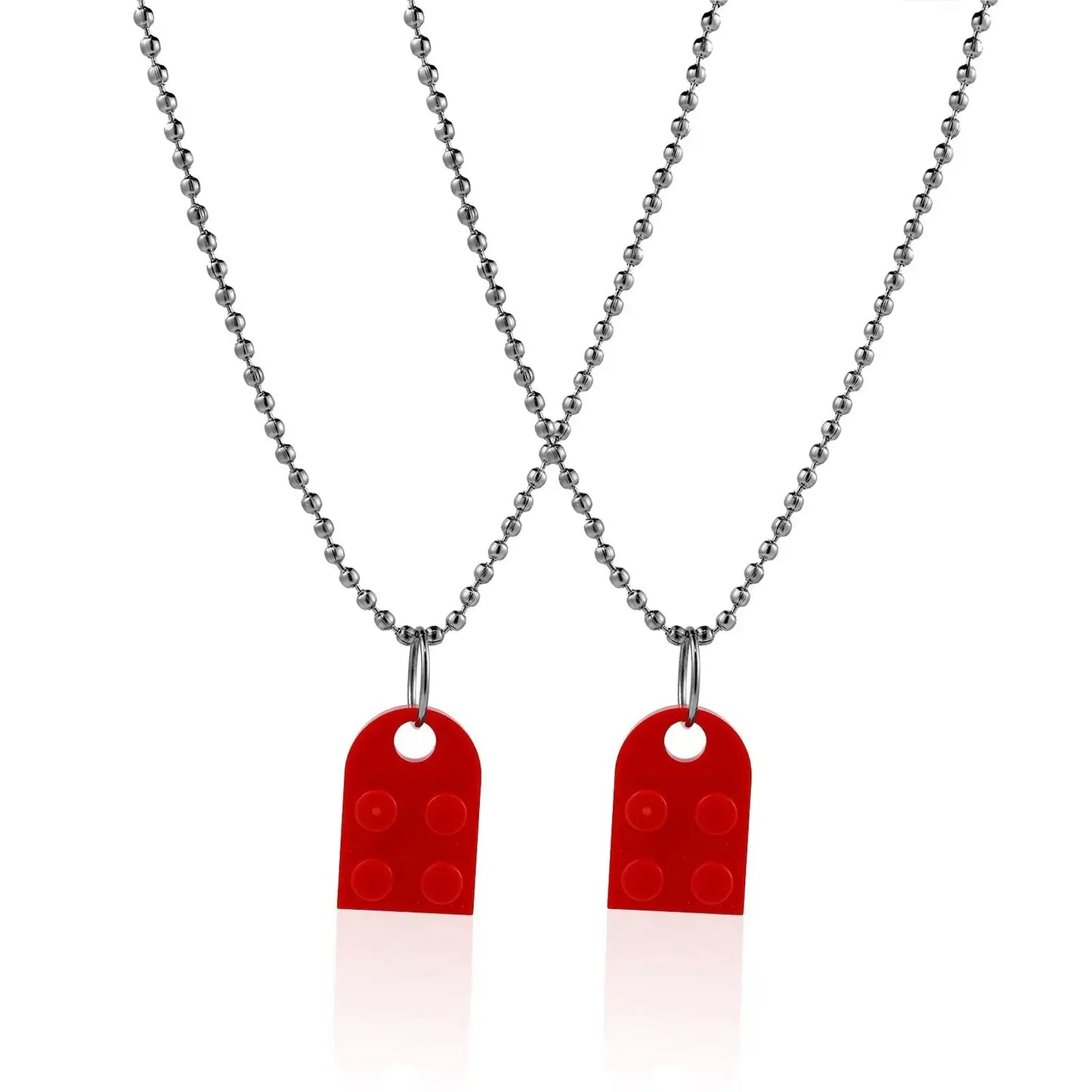 Couples Matching Necklaces - 2-Piece Heart Pendant Set by EPR
