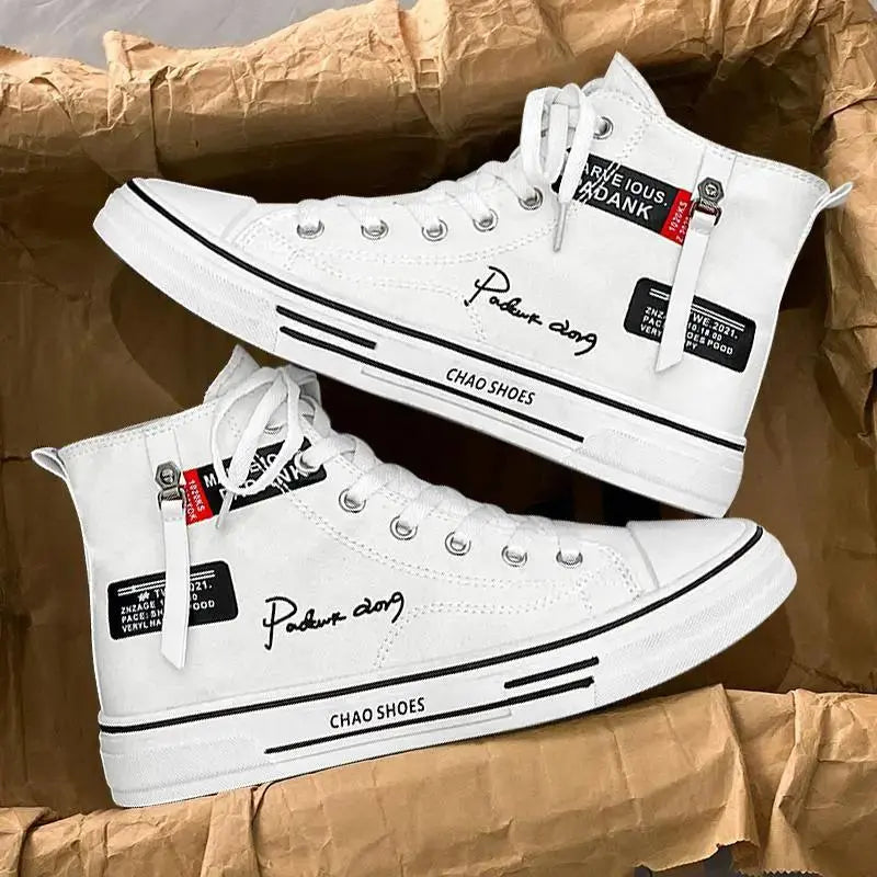 High top board shoes canvas shoes casual shoes Korean version student shoes men's shoes trendy shoes by eprolo