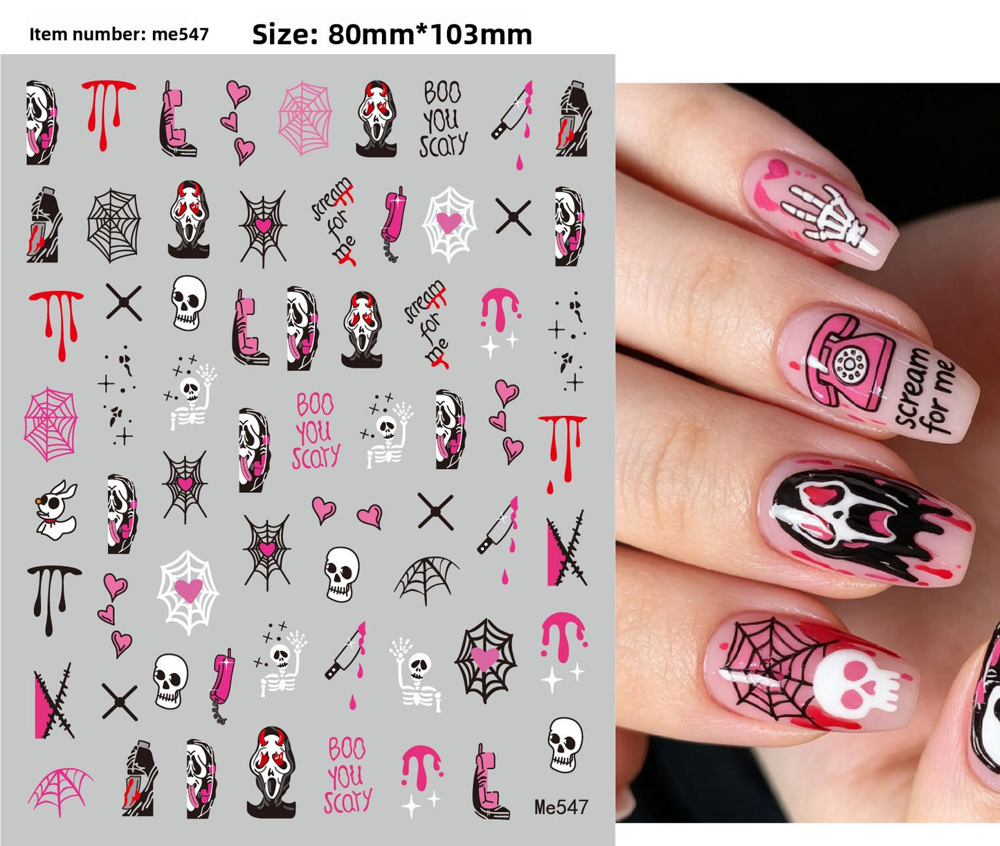 Halloween Nail Art Stickers for Spooky DIY Nail Designs - Cherished Harbor Gifts