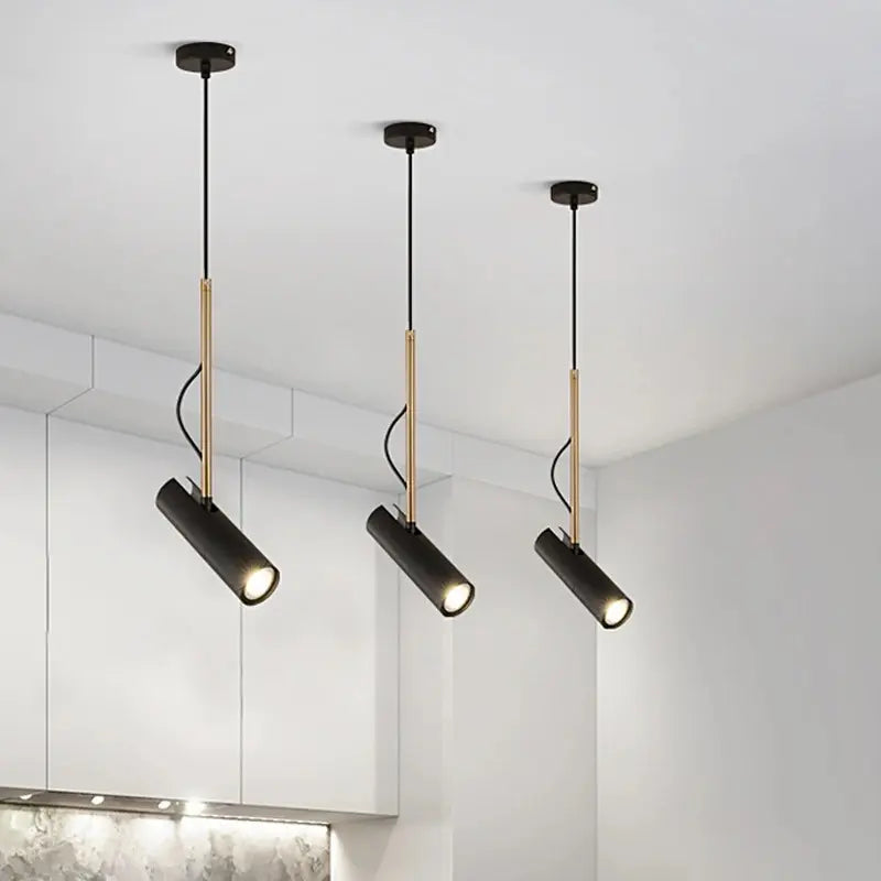 Nordic Minimalist Rotating Iron Bedside Chandelier for Bar Restaurant Bedroom