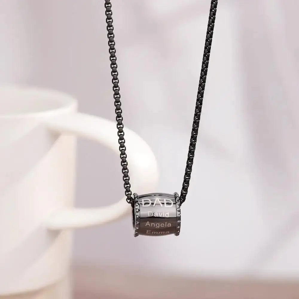 Personalized Dad Necklace | Custom Name Engraved Titanium Steel Father?s Gift by TED