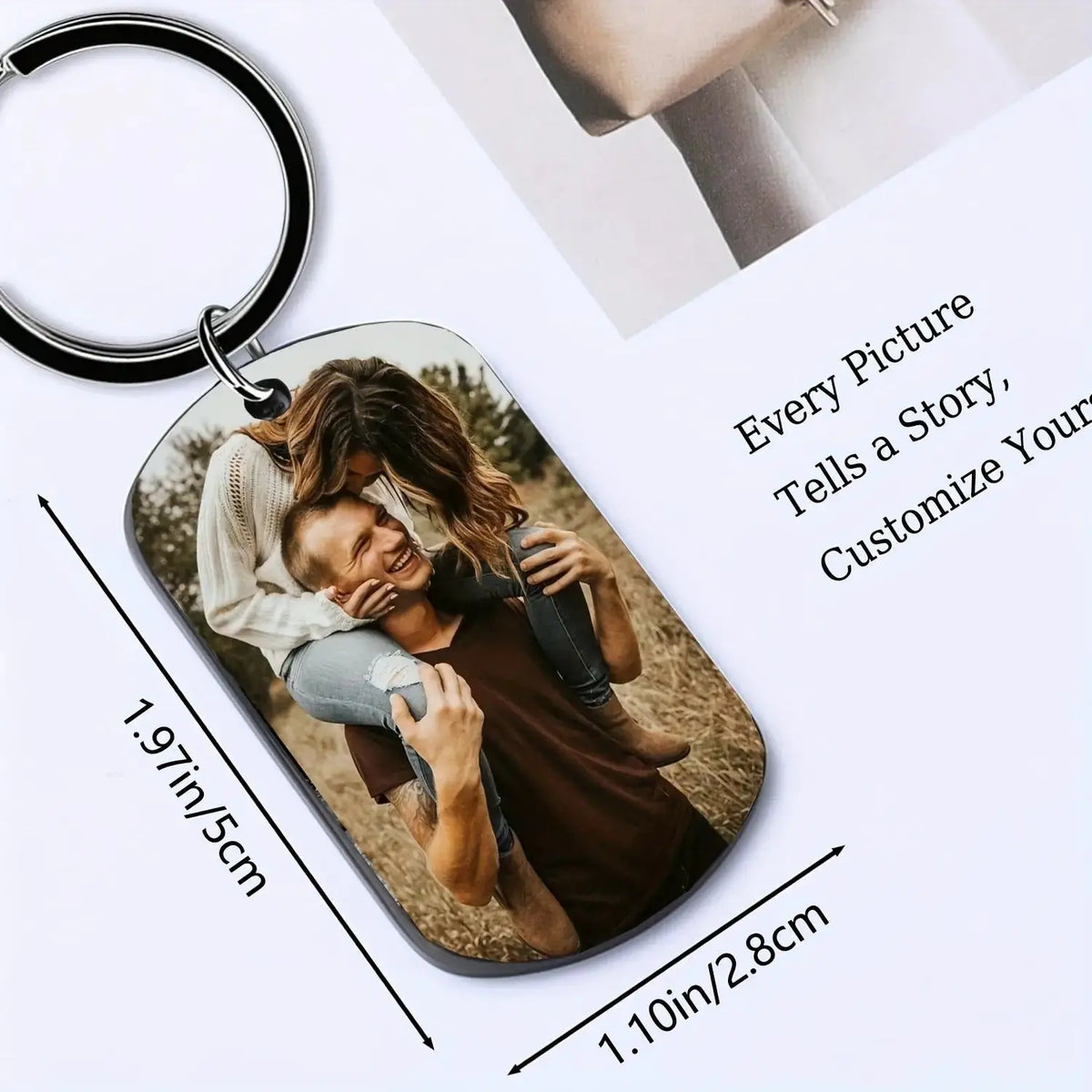 Personalized Military Dog Tag Keychain | Custom Photo & Text Engraved Keepsake by TED