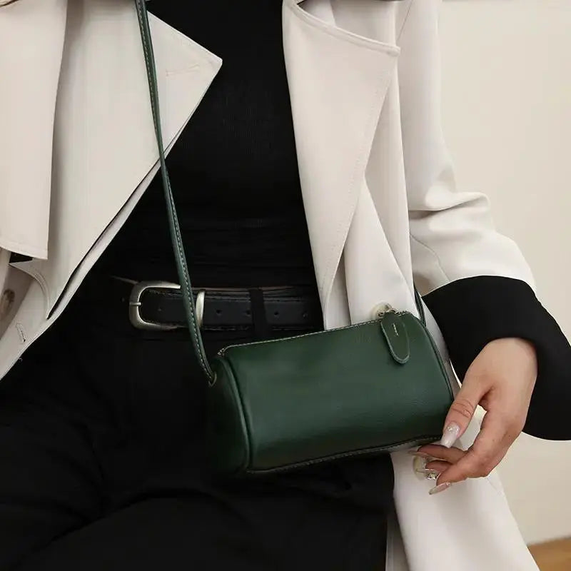Personalized Genuine Leather Crossbody Bag | Custom Vintage Cowhide Shoulder Bag by TED