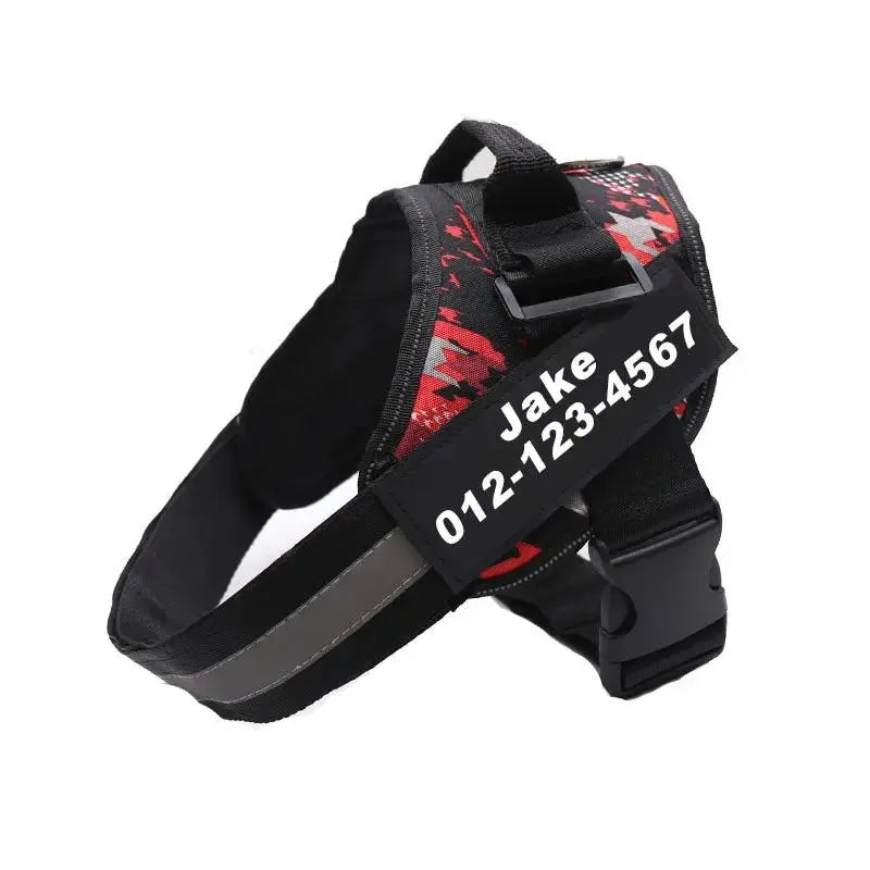 Personalized K9 Pet Harness & Leash | Custom Adjustable Nylon Dog Walking Gear by TED
