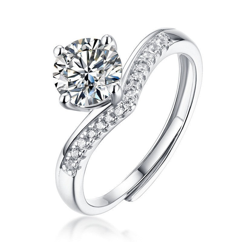 Adjustable Engagement Ring - Cubic Zirconia Promise Ring - Cherished Harbor Gifts