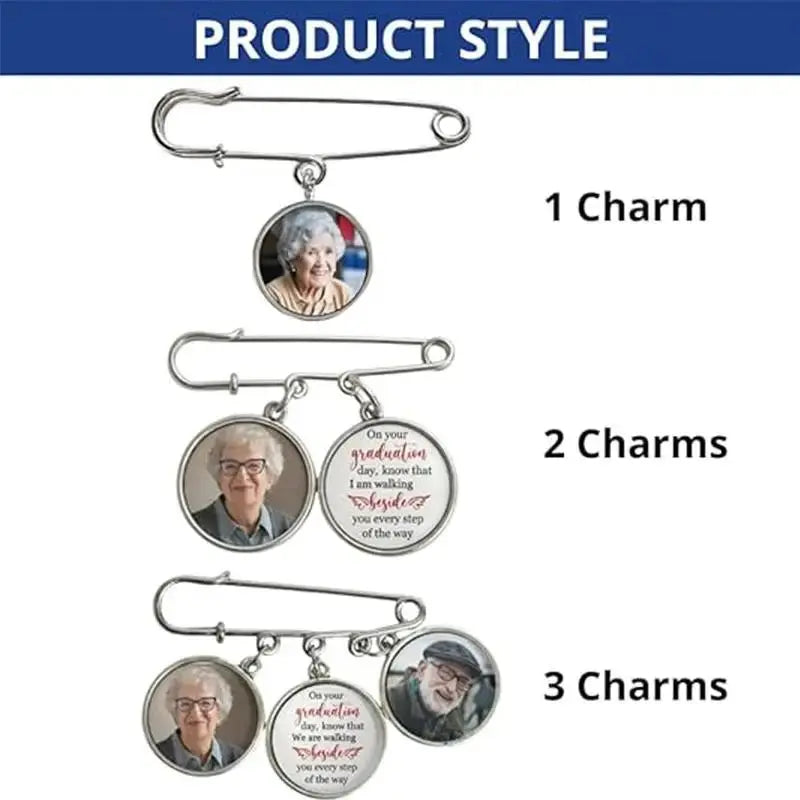 Personalized Memorial Photo Brooch | Custom Remembrance Picture Pendant Pin by TED