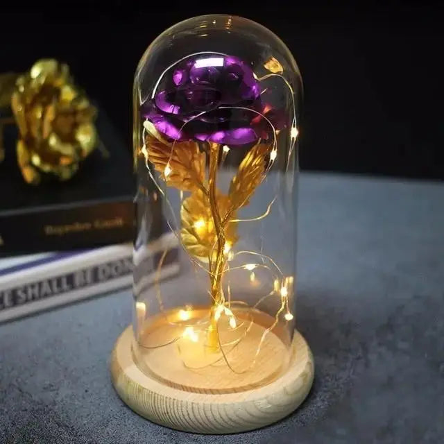 Forever Rose in Glass Dome with LED Lights | Romantic Valentine’s & Mother’s Day Gift by EPR