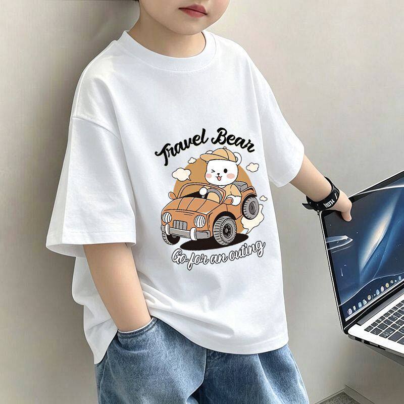 Boys Graphic T-Shirt - Short Sleeve Cartoon Cotton Tee - Cherished Harbor Gifts