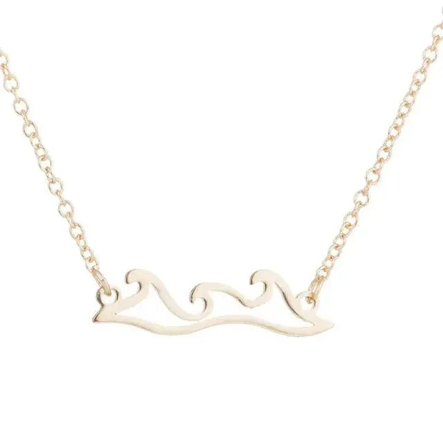 Stainless Steel Wave Necklaces & Pendants Beach Wedding Necklace Surfer Gift Tropical Wedding Jewelry by eprolo