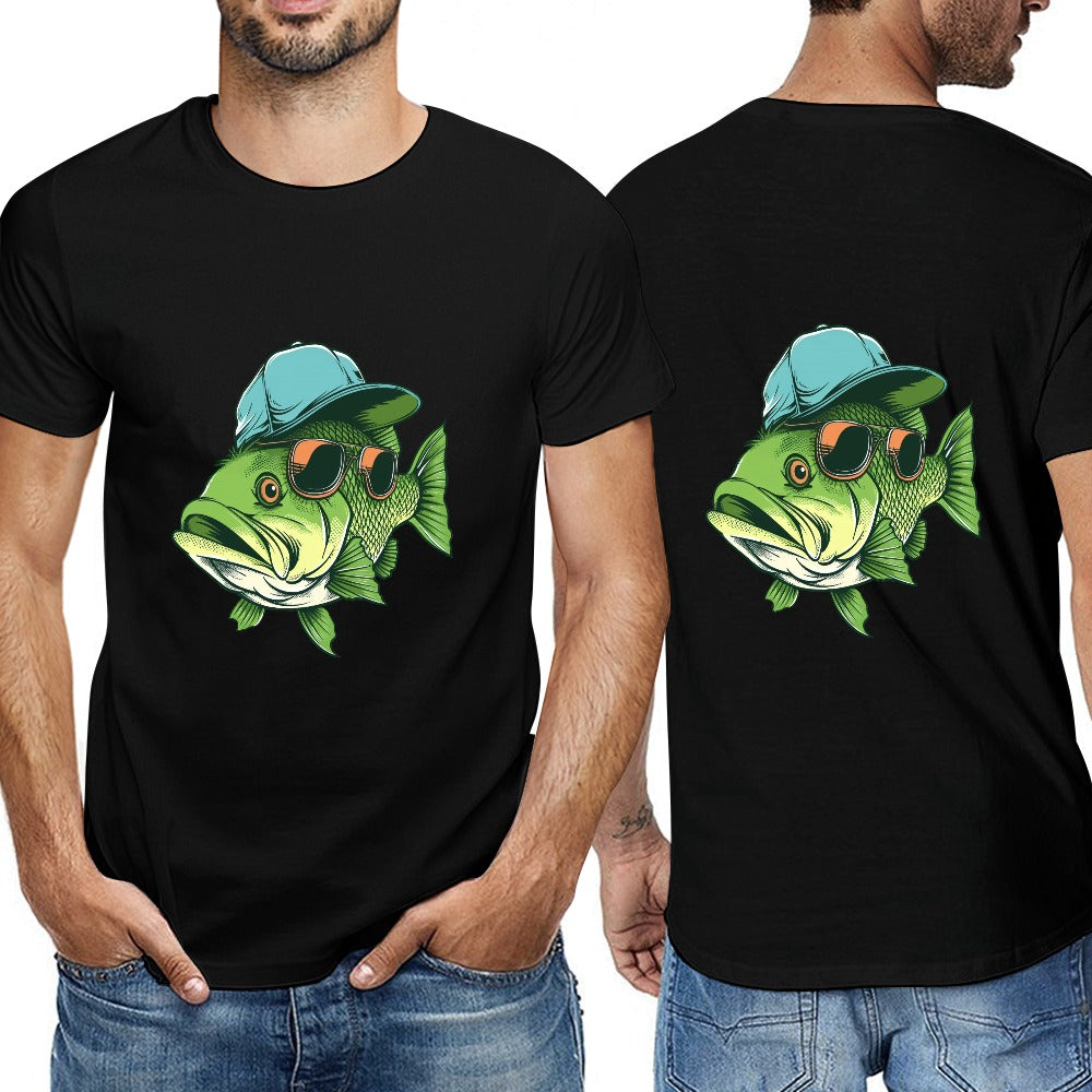 Men's Bass Fishing T-Shirt - 100% Cotton Angler Tee - Cherished Harbor Gifts