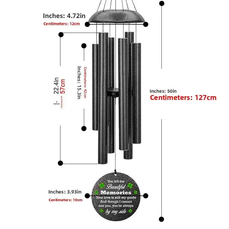 Metal Memorial Wind Chime | 26-50" Outdoor Garden Chimes by TED