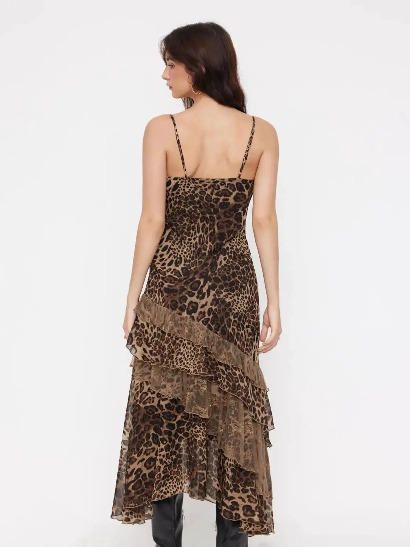 Stylish Backless Summer Dress for Women - Leopard Print Maxi by TED