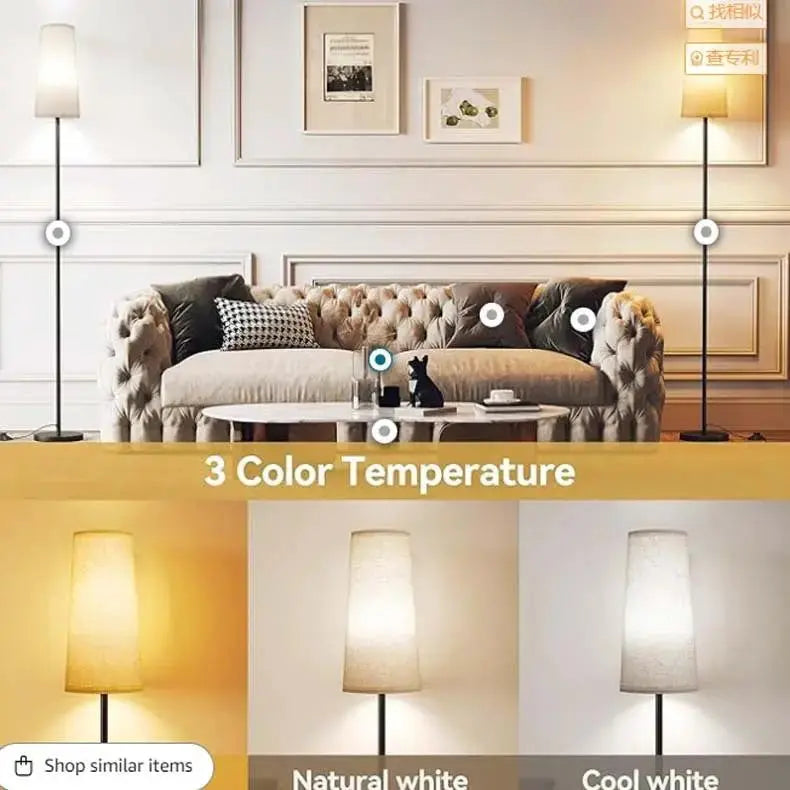 Modern Minimalist Floor Lamp | 3-Color LED Standing Light with Foot Switch by TED