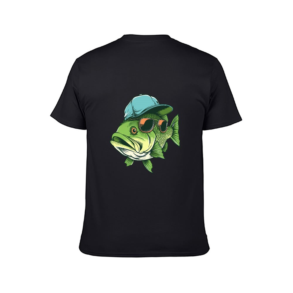 Men's Bass Fishing T-Shirt - 100% Cotton Angler Tee - Cherished Harbor Gifts