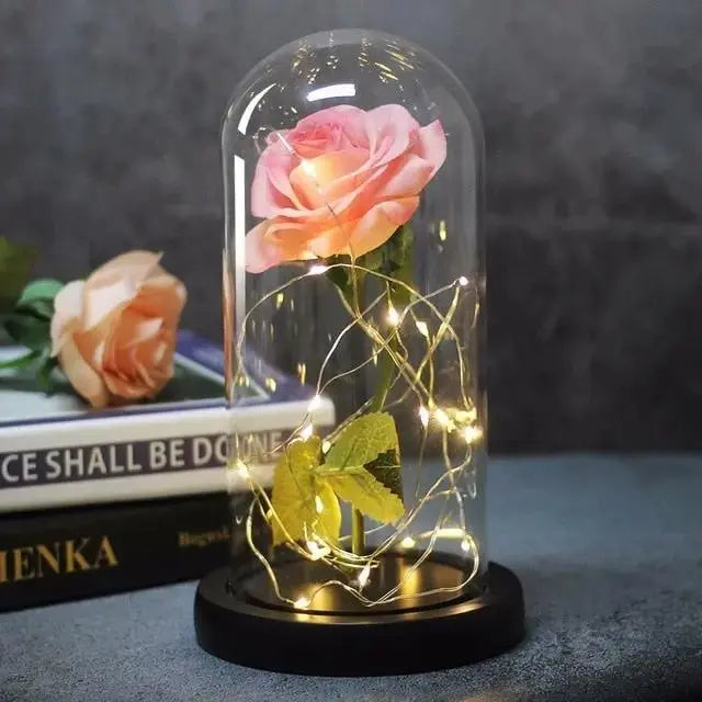 Forever Rose in Glass Dome with LED Lights | Romantic Valentine’s & Mother’s Day Gift by EPR