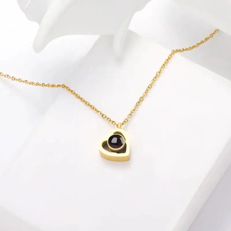 Personalized Memorial Heart Photo Projection Necklace | Custom Remembrance Pendant by TED