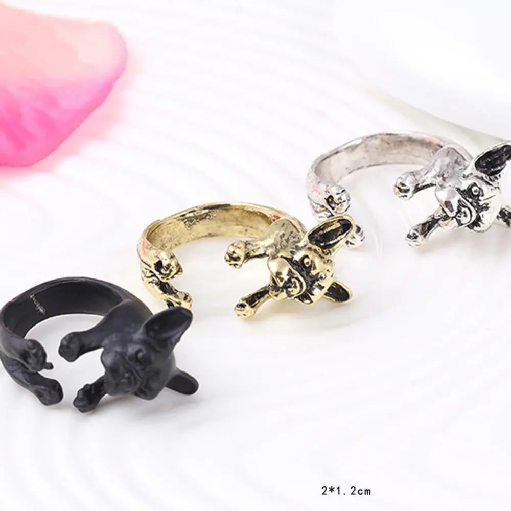 Cute Dog Lover Jewelry Gift - Adjustable Open Ring by EPR