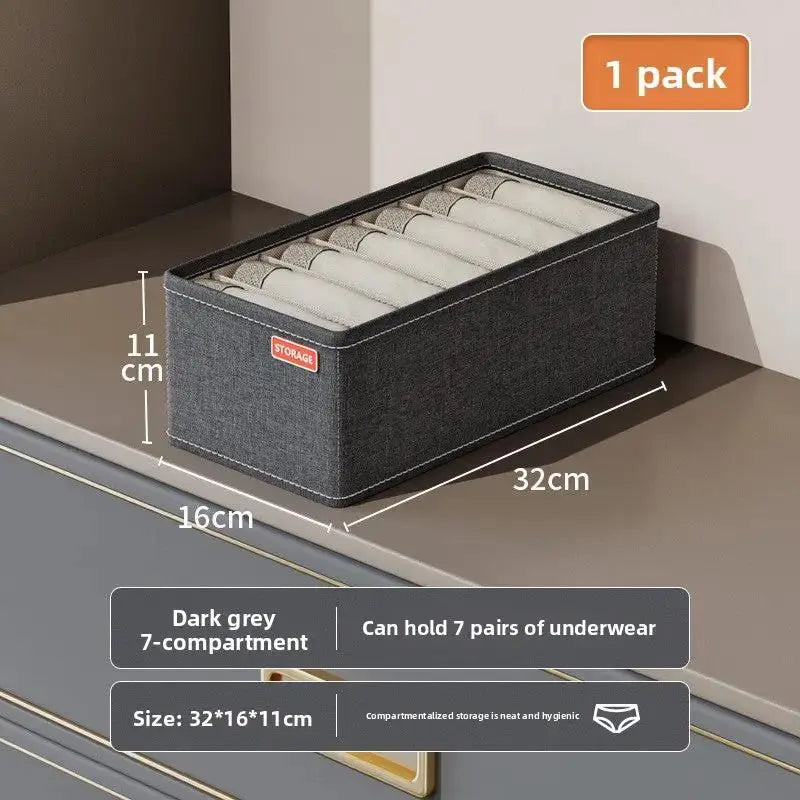 Large Fabric Drawer Organizer | 6-24 Grid Clothing & Sock Storage Box by TED
