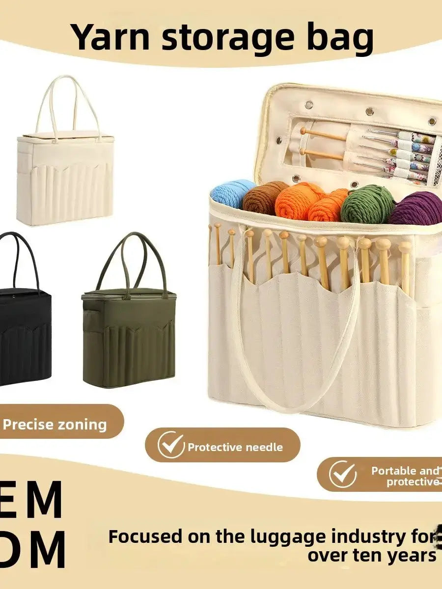 Knitting Yarn Storage Bag | Portable Crochet & Craft Organizer by TED