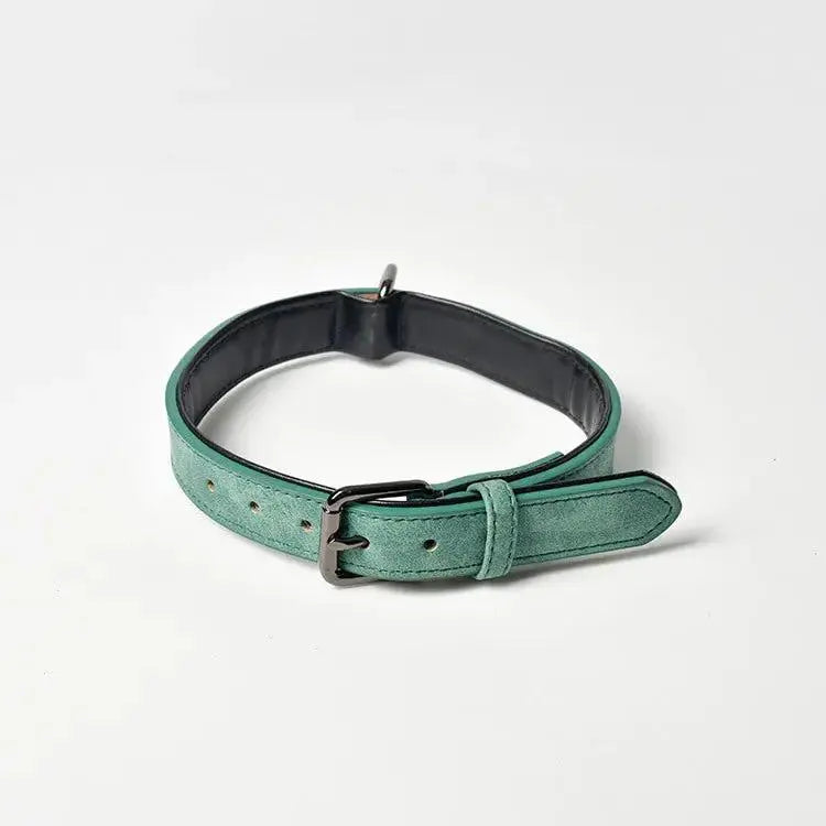 Frosted Leather Dog Collar | Adjustable Solid Color Collar for Small & Large Dogs by TED