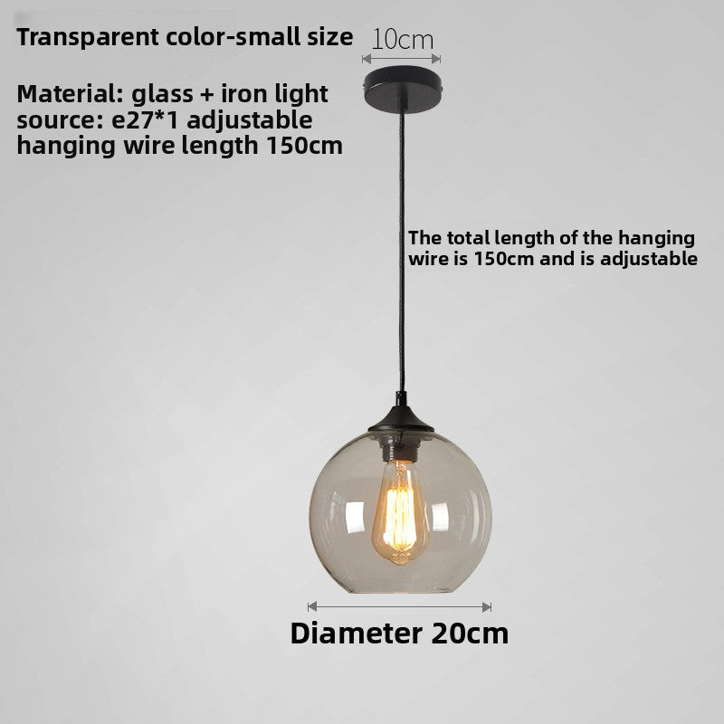 Vintage Pendant Light - Retro Glass Globe Ceiling Lamp - Cherished Harbor Gifts