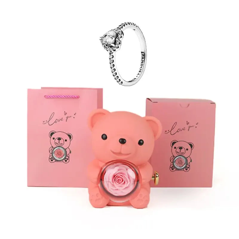 Romantic Teddy Bear Gift Jewelry Box with Necklace & Ring by EPR