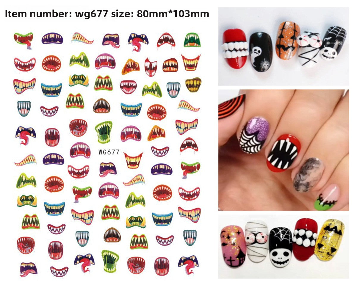 Halloween Nail Art Stickers for Spooky DIY Nail Designs - Cherished Harbor Gifts