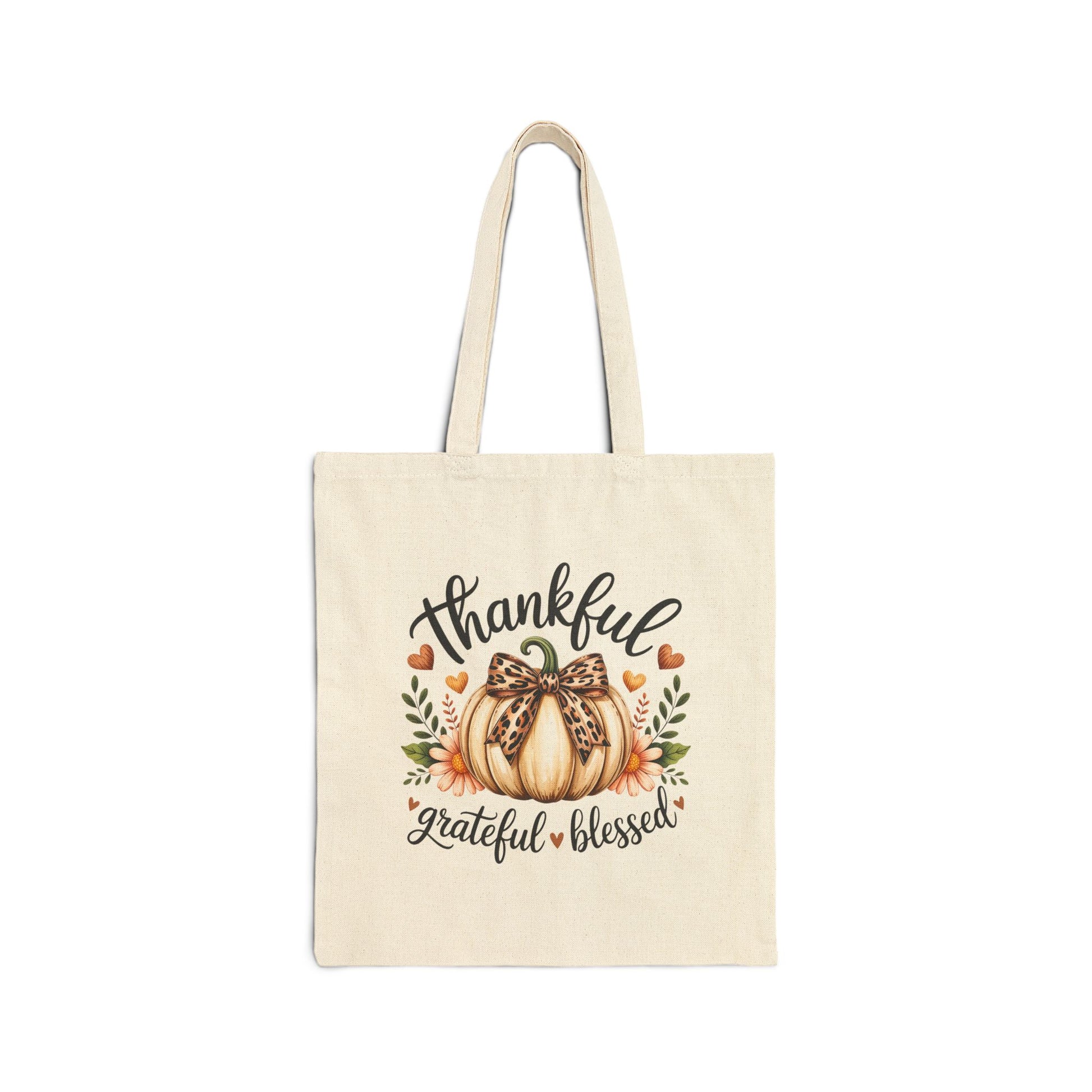 Thanksgiving Tote Bag - Reusable Fall Canvas Shopping Bag - Cherished Harbor Gifts