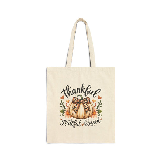 Thanksgiving Tote Bag - Reusable Fall Canvas Shopping Bag - Cherished Harbor Gifts